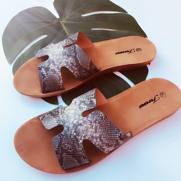 Reina | Snake Slide Sandals - Picture 3 of 5